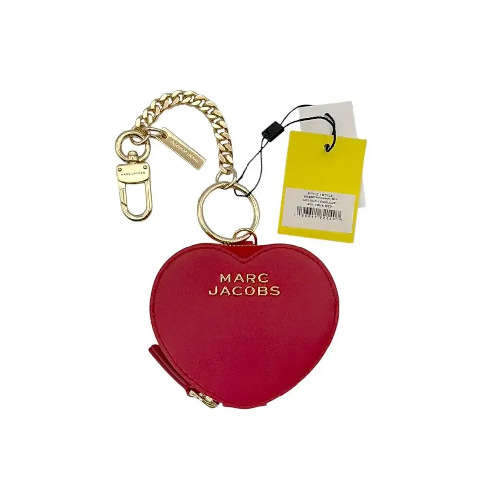 MARC JACOBS The Heart Pouch Bag Charm in True Red